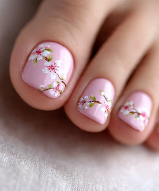 flower toe nails