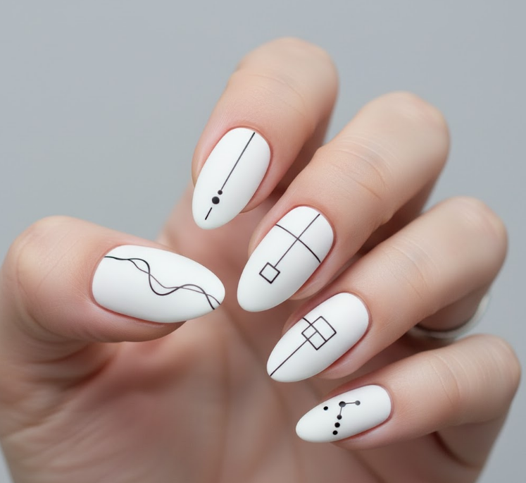 matte white nails