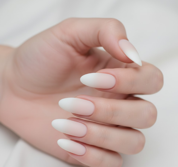 matte white nails
