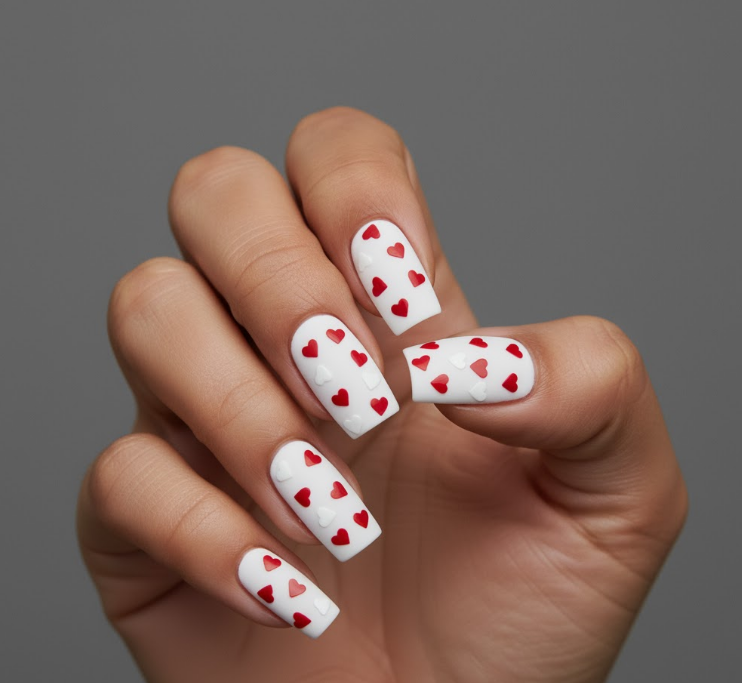 matte white nails