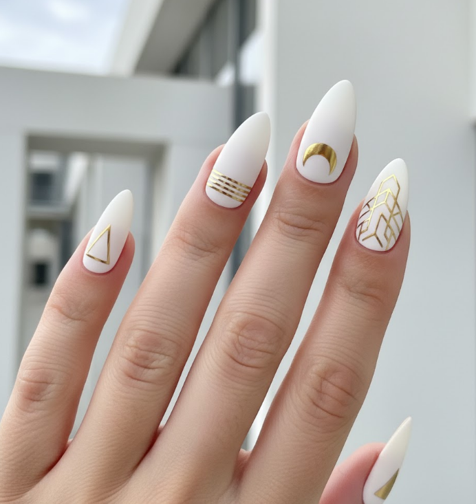 matte white nails