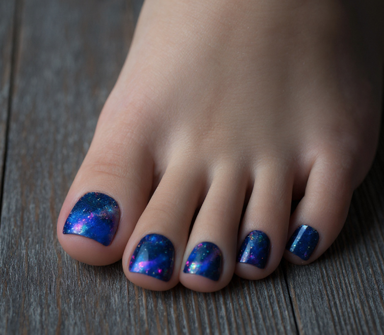 blue toe nail designs