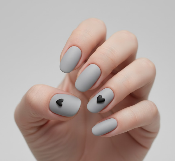 grey matte nails