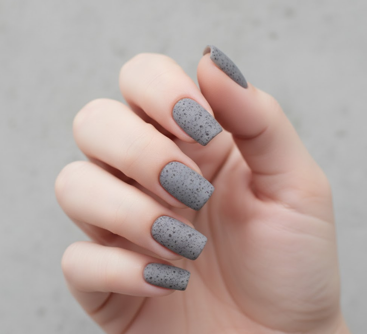 grey matte nails