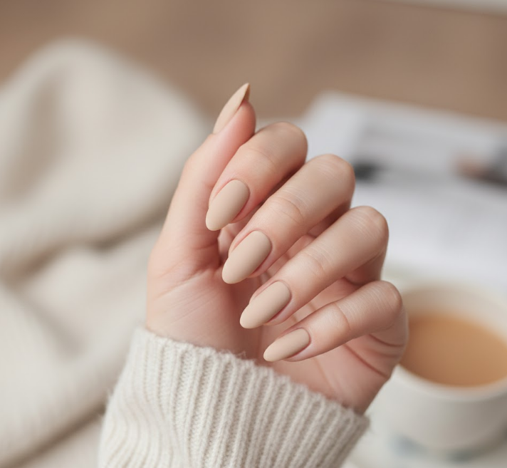nude matte nails