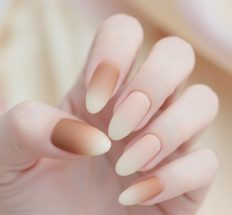 nude matte nails