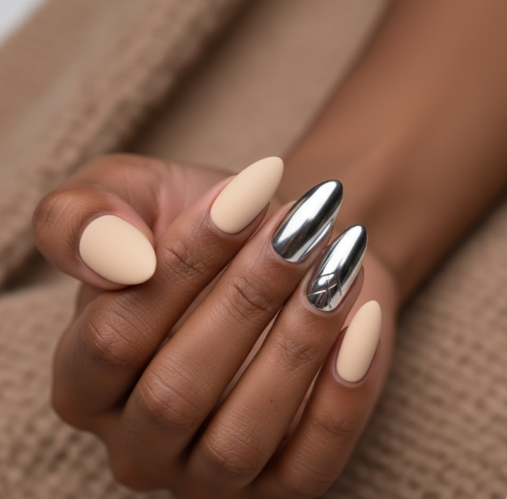 nude matte nails