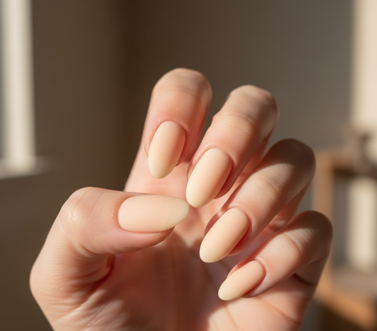 nude matte nails