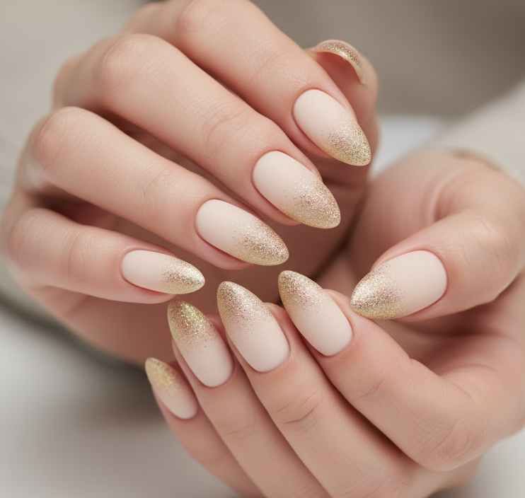 nude matte nails