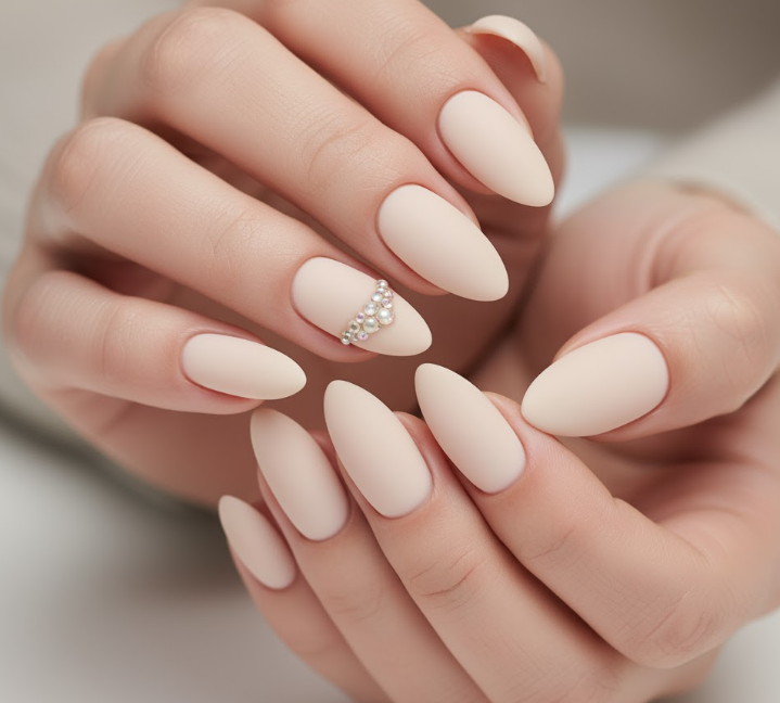 nude matte nails