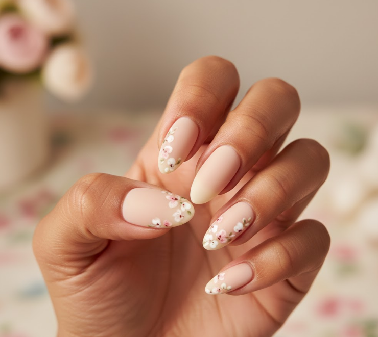nude matte nails
