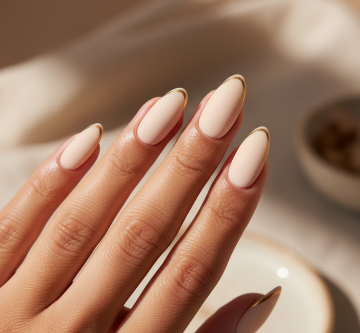 nude matte nails