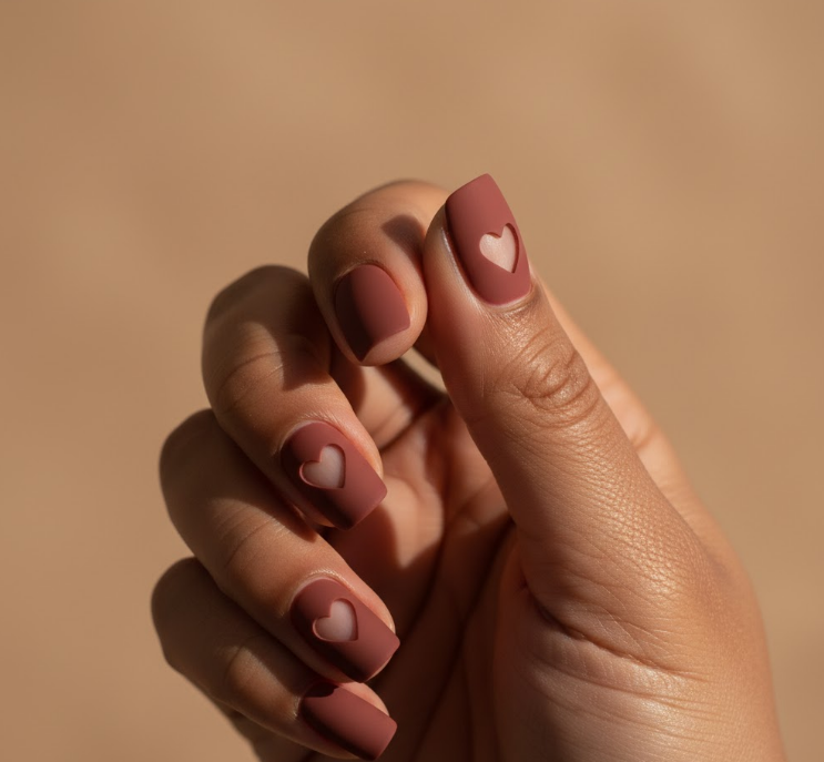 matte maroon nails