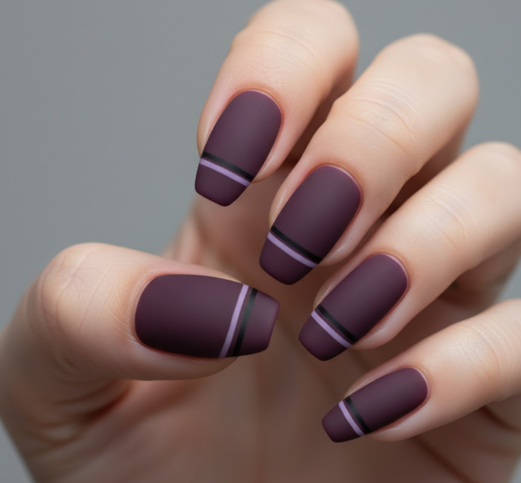 matte maroon nails