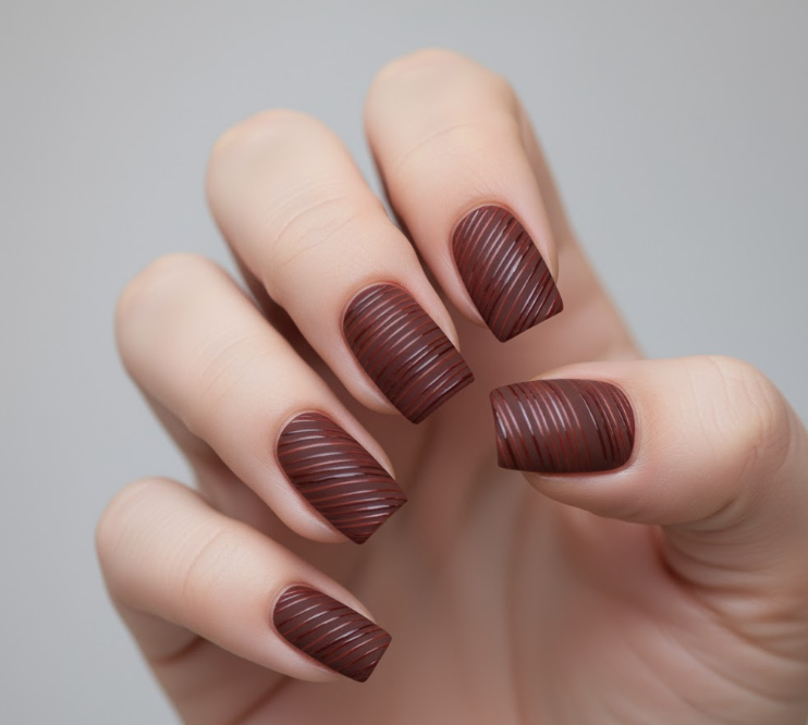 matte maroon nails