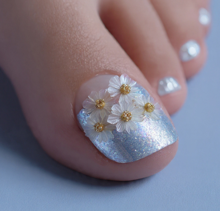 flower toe nails
