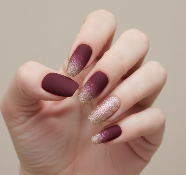 matte ombre nails