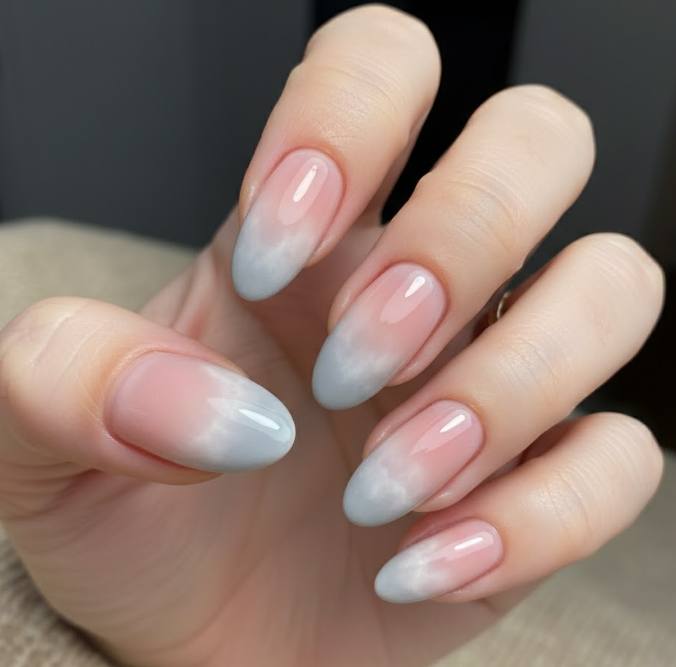 grey ombre nails