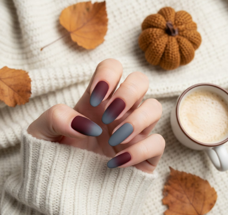 grey ombre nails