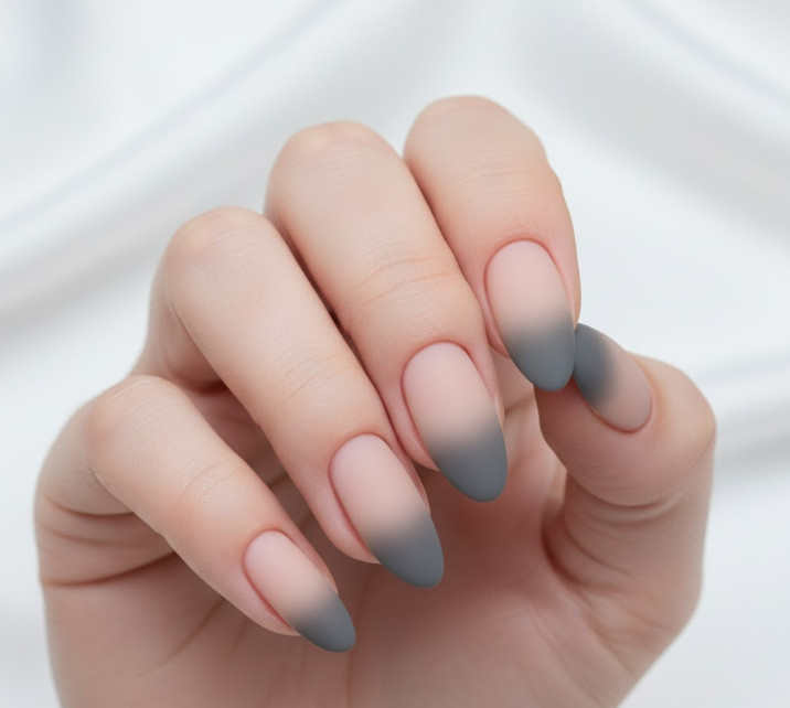 grey ombre nails