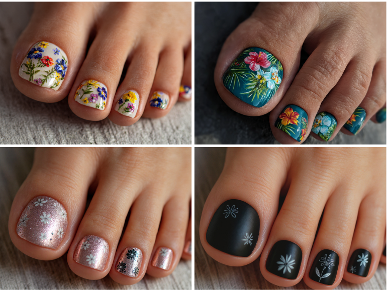 12 Irresistible Flower Toe Nails Designs You Must Try Today