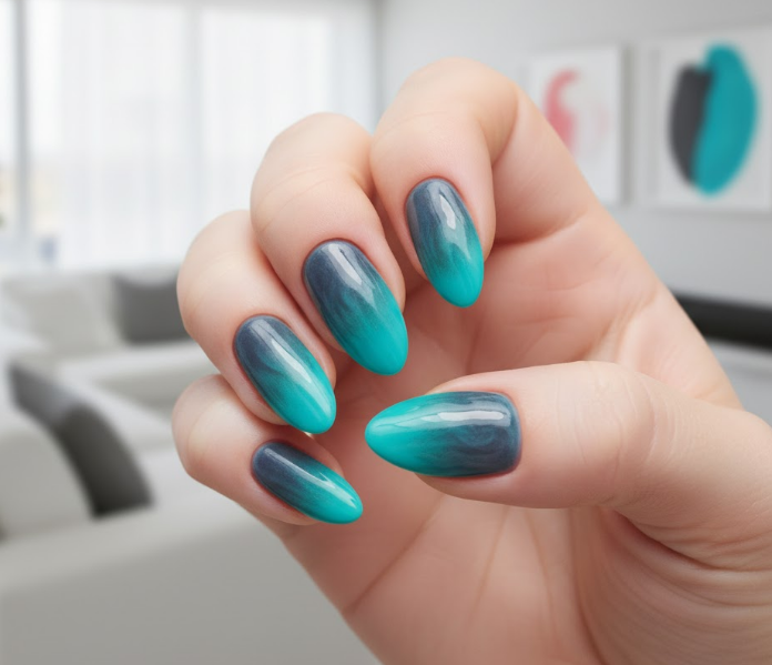 grey ombre nails