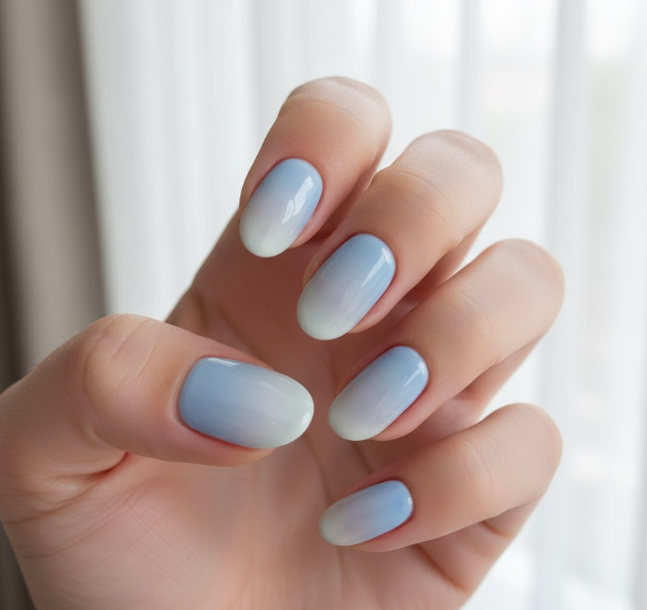 grey ombre nails