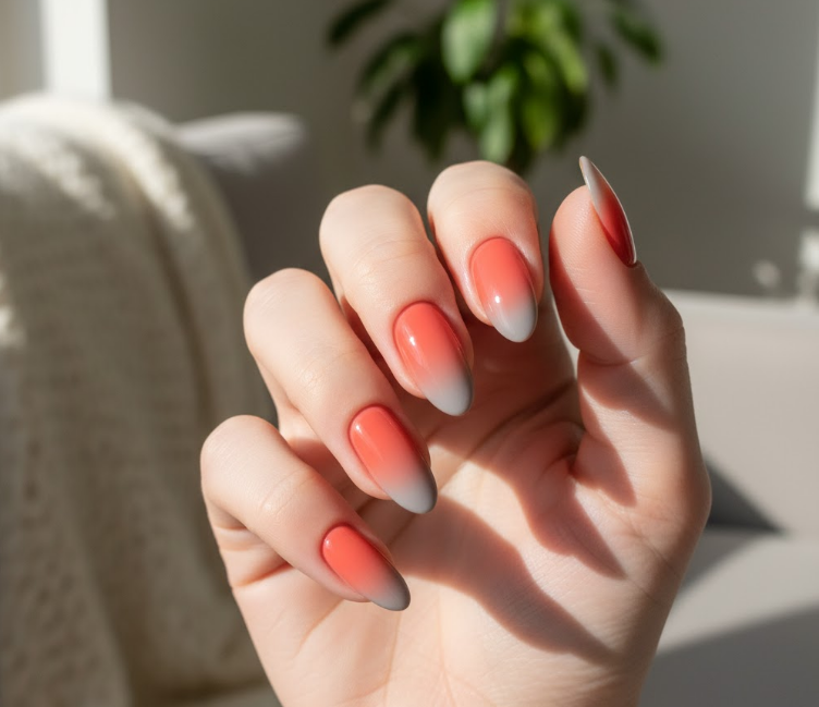 grey ombre nails