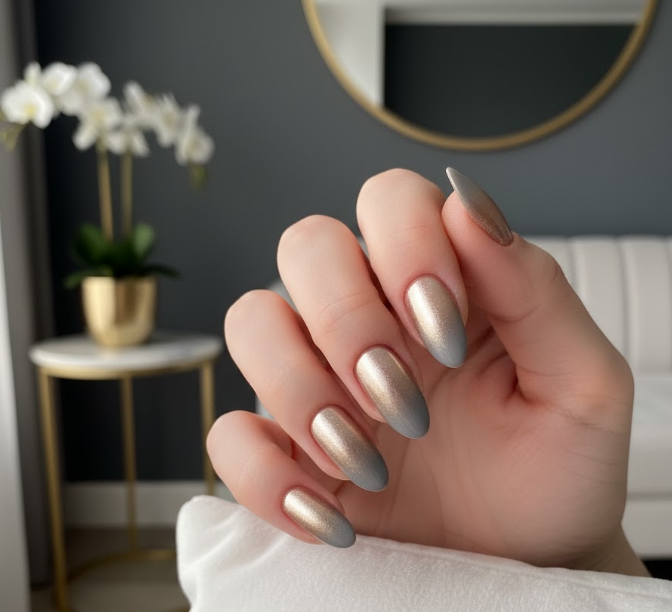 grey ombre nails