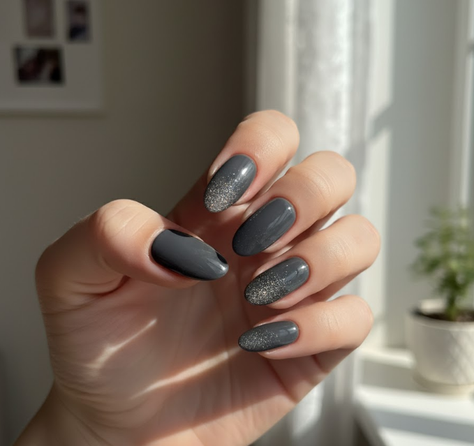 grey ombre nails