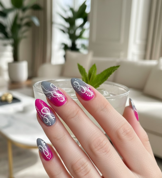 grey ombre nails