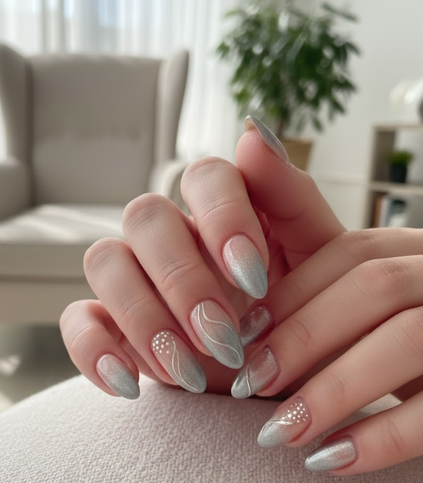 grey ombre nails