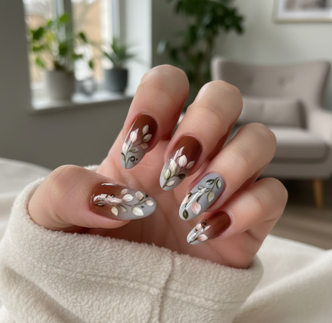 grey ombre nails