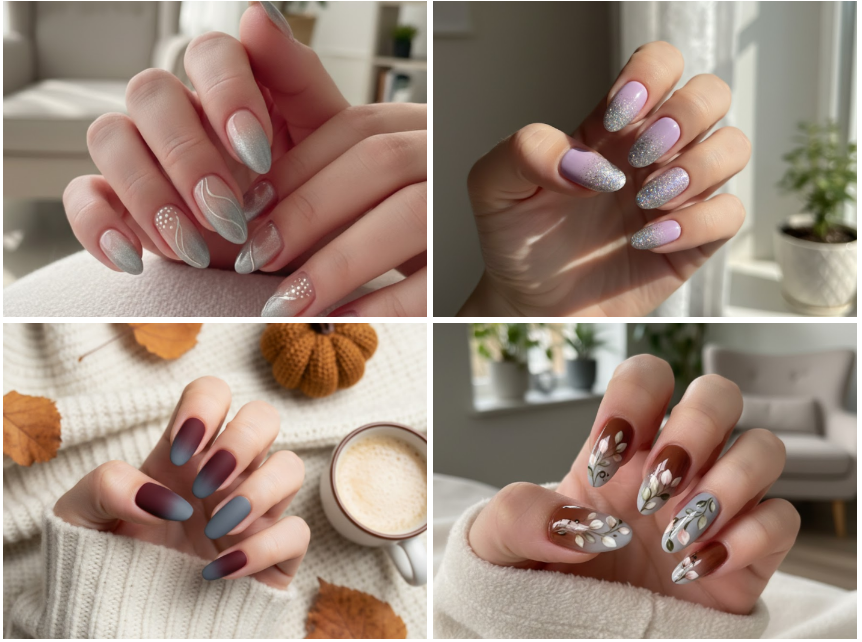 grey ombre nails
