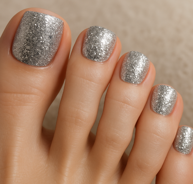 glitter toe nails