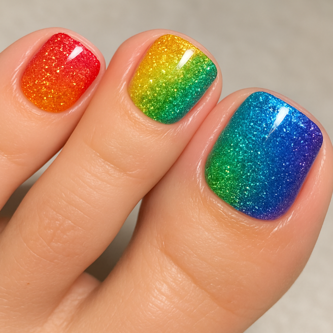 glitter toe nails