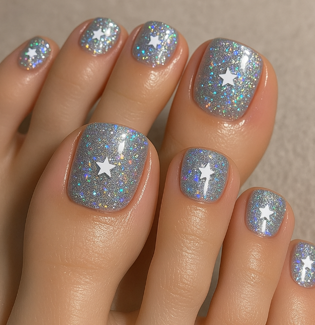 glitter toe nails