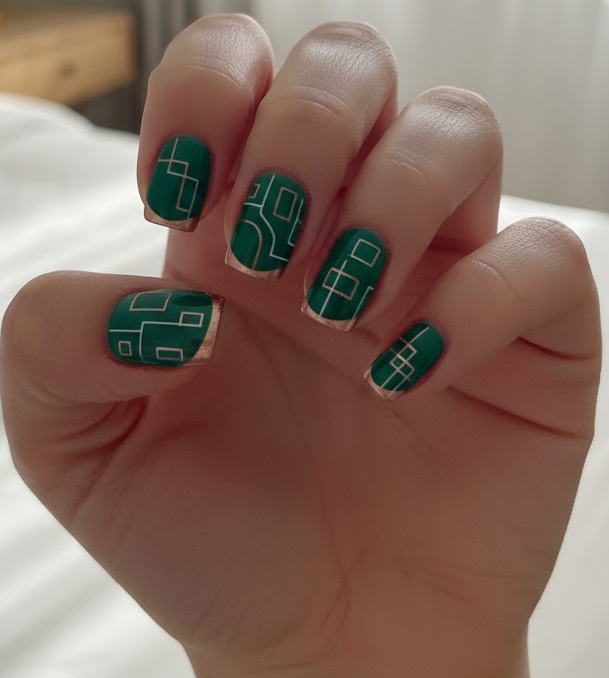 rose gold french tip nails