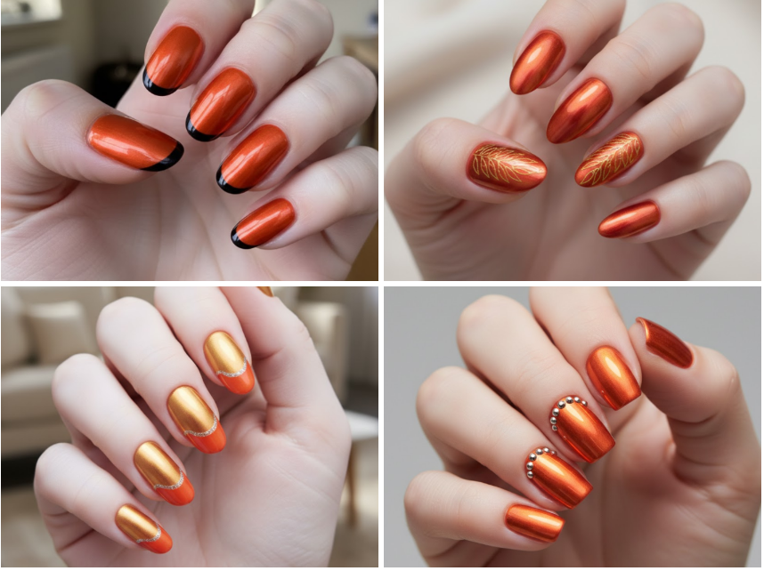 15 Trending Orange Chrome Nail Designs That Are Absolute Fire