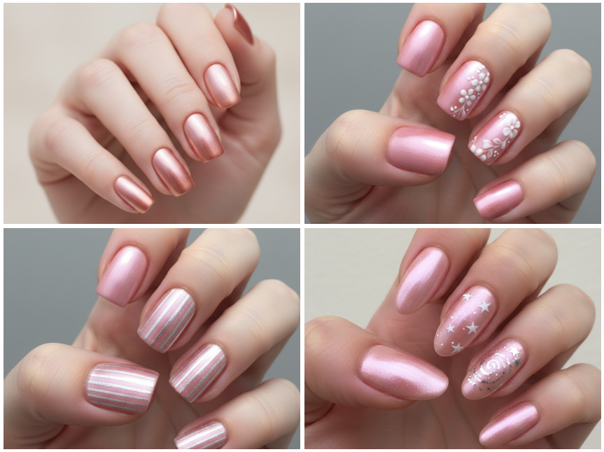 Light Pink Chrome Nail