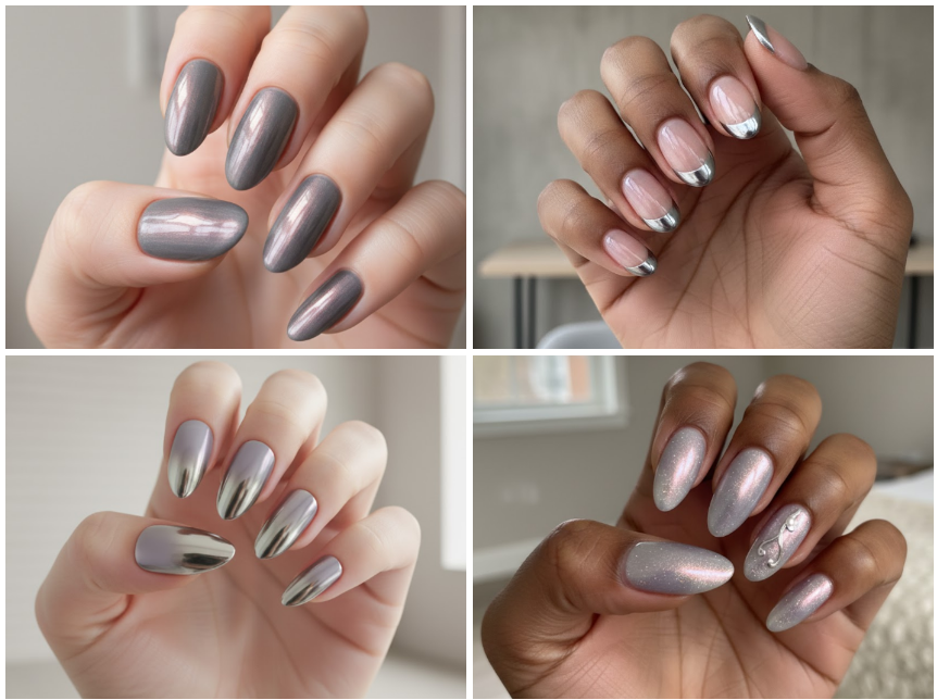 20 Chic Grey Chrome Nails Trends You Need to Try Now
