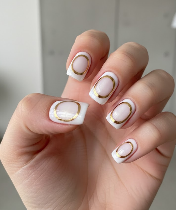 gold chrome nails