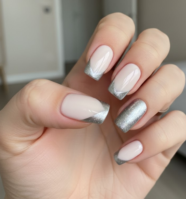 silver chrome nails