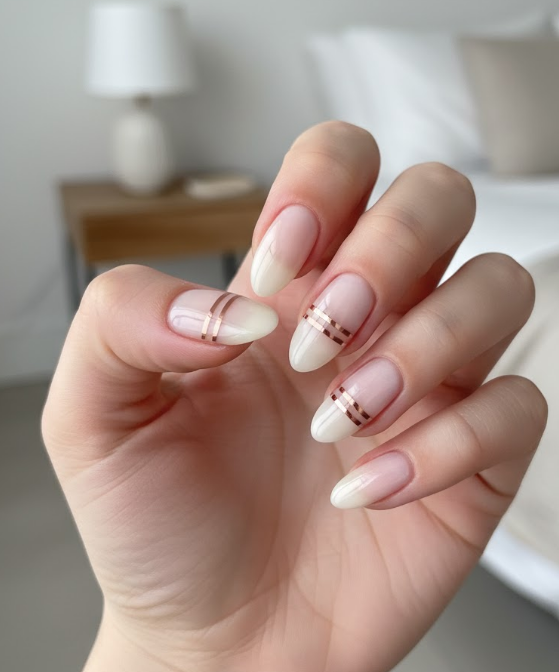 rose gold chrome nails