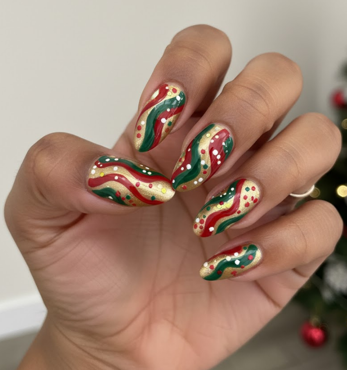 red marble nails