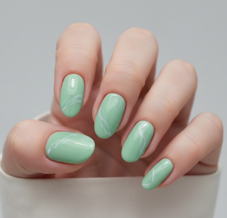green marble nails