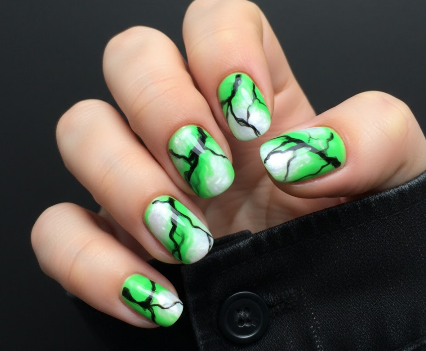 green marble nails