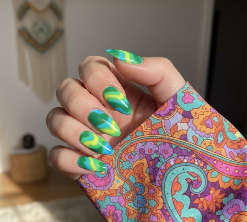 green marble nails