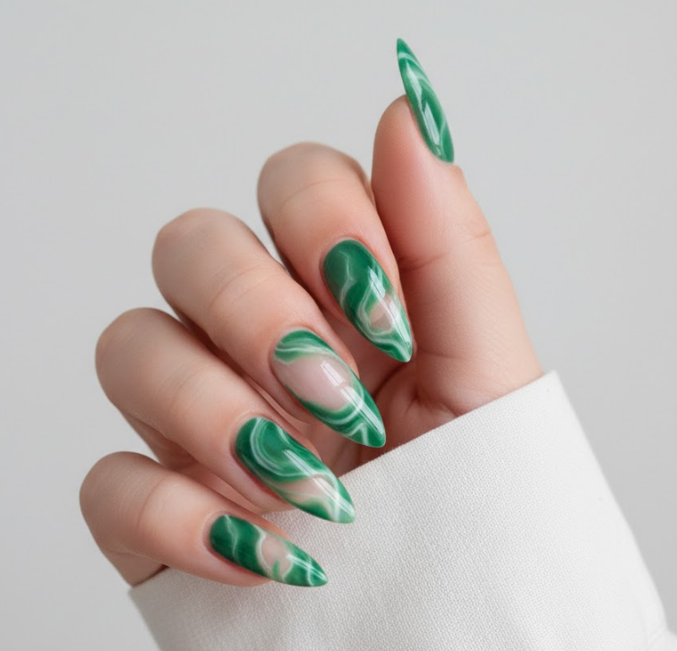 green marble nails