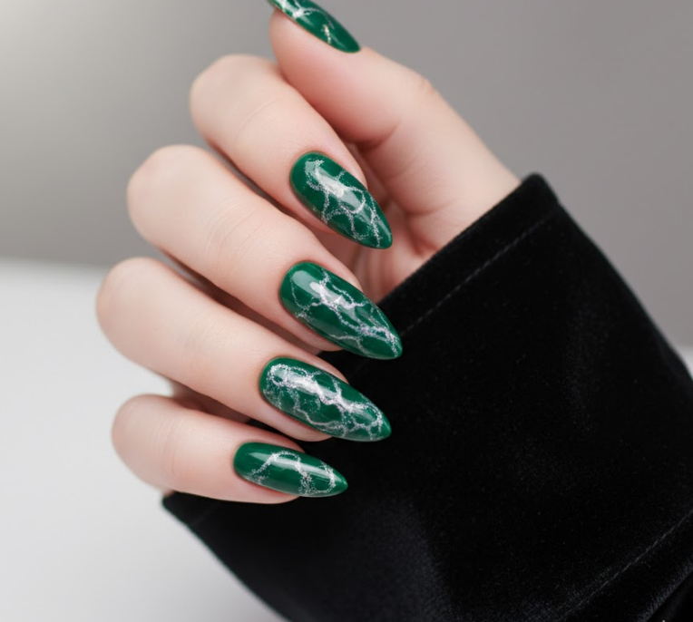 green marble nails